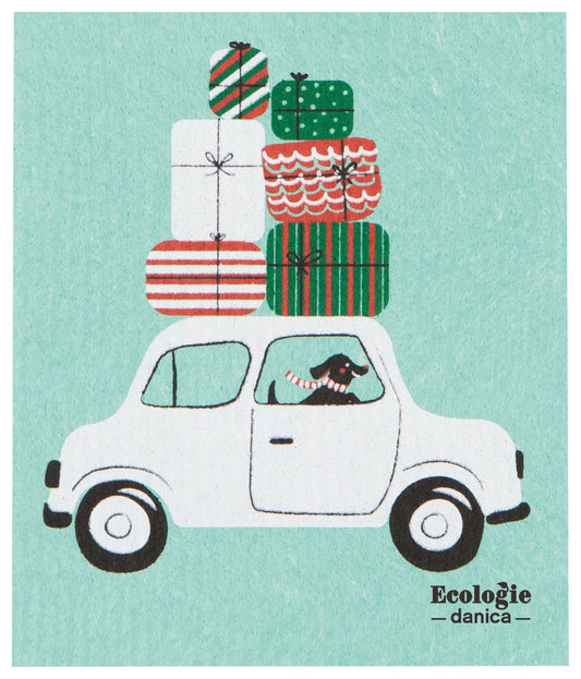 Winter Wheels Dog Swedish Sponge Cloth