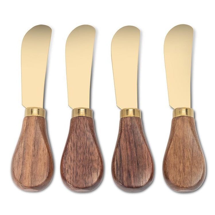 Set of 4 Walnut Handled Pate Spreaders