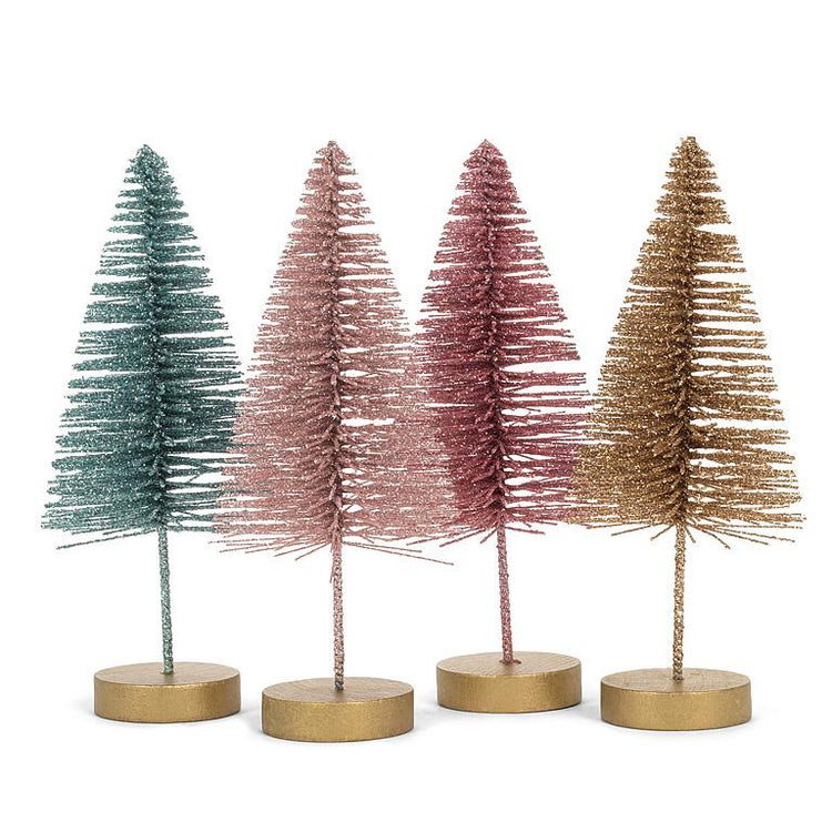 Set of 4 Glitter Brush Trees