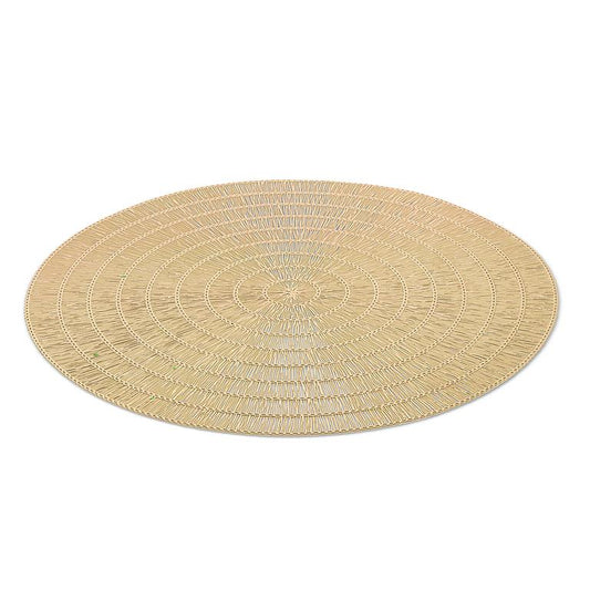 Round Basketweave Placemat, Gold