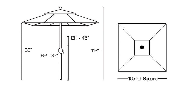 Galtech 10' x 10' Deluxe Umbrella w/Auto Tilt, Jockey Red