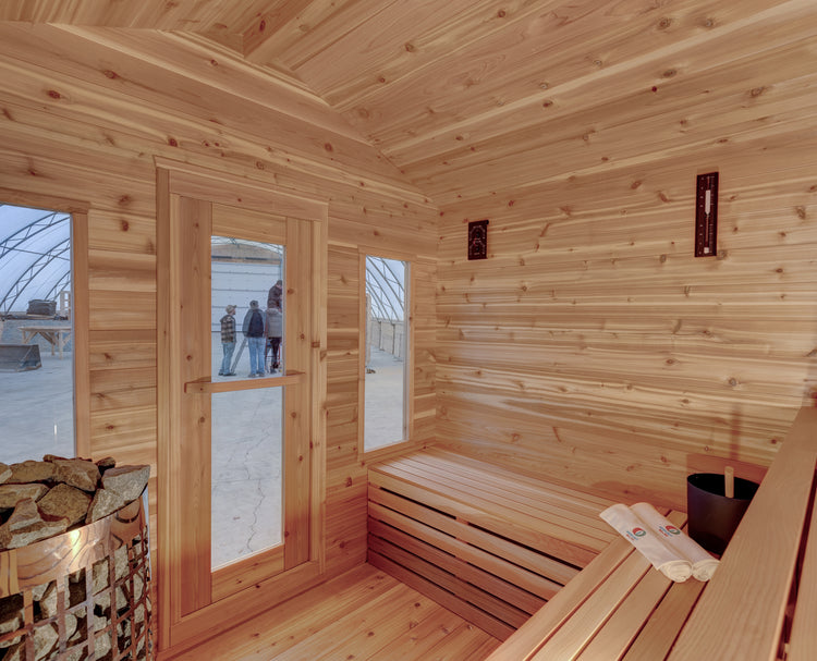 8' Red Cedar Modern Cabin Sauna