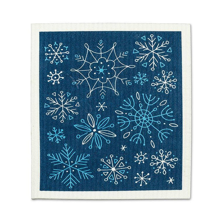 Set of 2 Allover Snowflakes Swedish Sponge Cloth