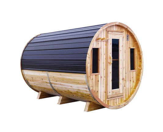 8' Red Cedar Barrel Sauna
