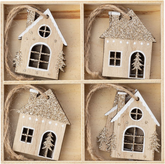 Natural Wood House Ornaments