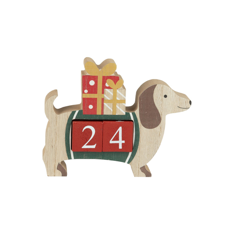 Printed Wood Dog Block Advent Calendar