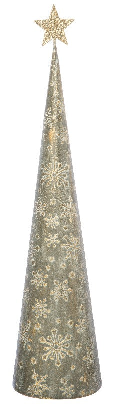 Embossed Metal Cone Tree 13"