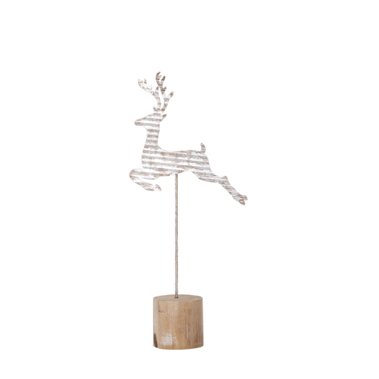 Corrugated Metal Reindeer Silhouette Table Piece, Small