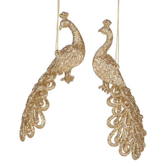 Assorted Acrylic Gold Peacock Ornament