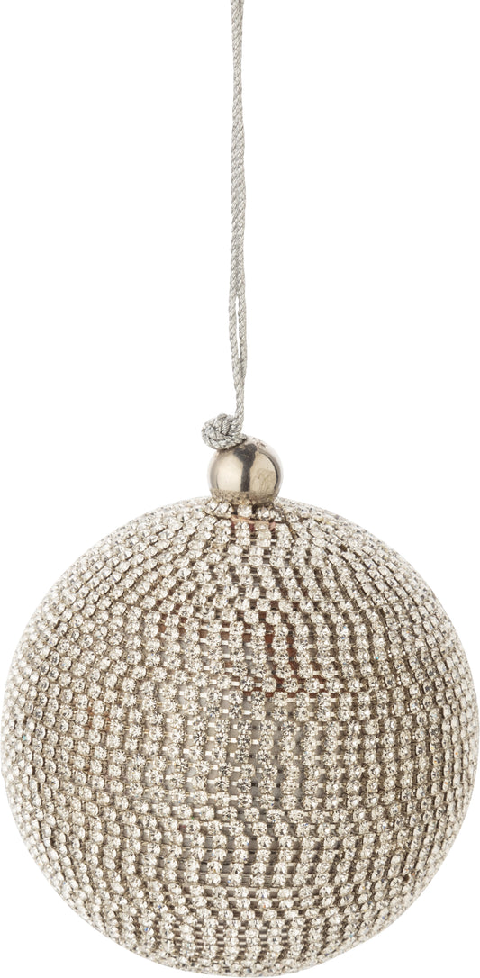 Silver Ball Rhinestone Ornament, Large