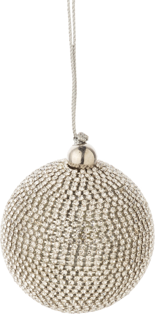 Silver Ball Rhinestone Ornament, Small