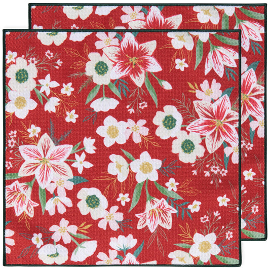 Set of 2 Amaryllis Recycled Microfibre Dishcloths