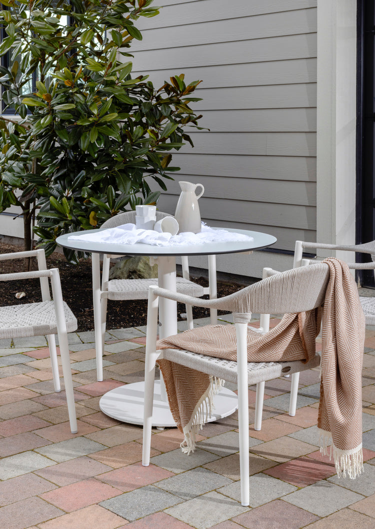 Ballina Dining Arm Chair, Oat Milk/White