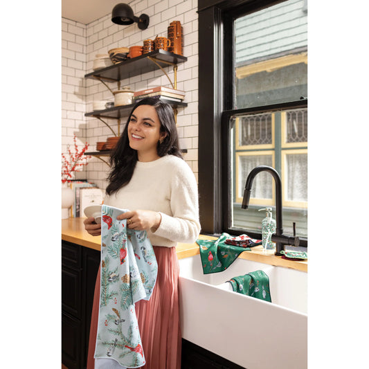 Set of 2 Birds & Boughs Recycled Microfibre Dishcloths