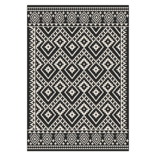 5' X 7' Cabana Indoor/Outdoor Rug, Black/White
