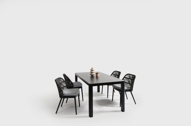 Hampshire Sintered Stone 71''x36'' Dining Table, Pietra Grey/Diva