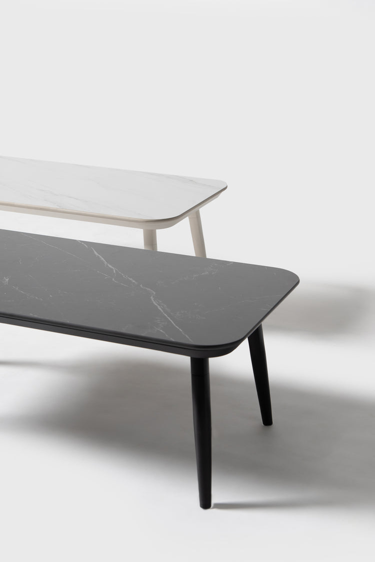 Noma Sintered Stone Coffee Table, Glacier White/White