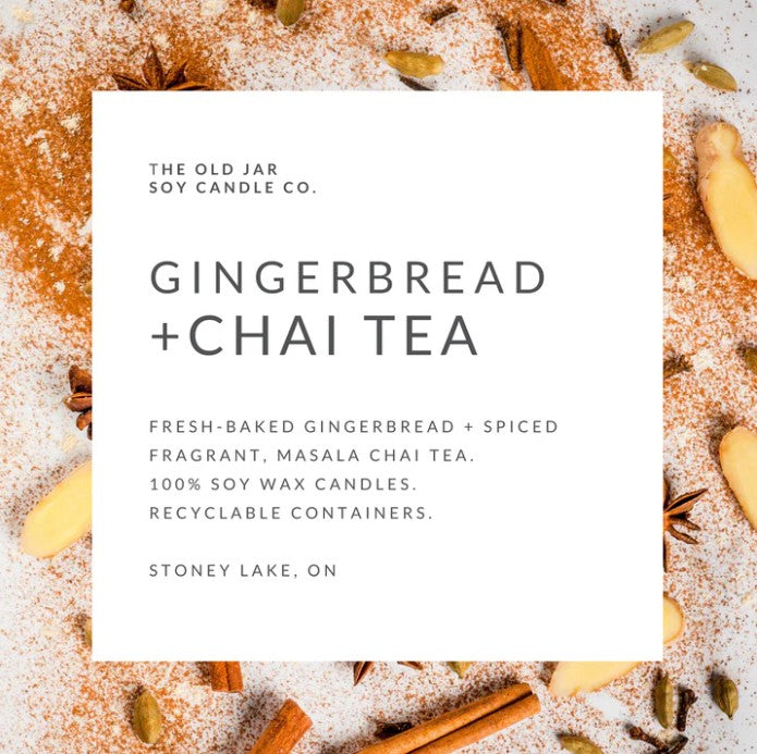 Gingerbread + Chai Tea Soy Candle 12oz
