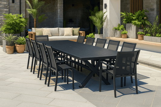 Harbour Sling Dining Chair, Textured Black