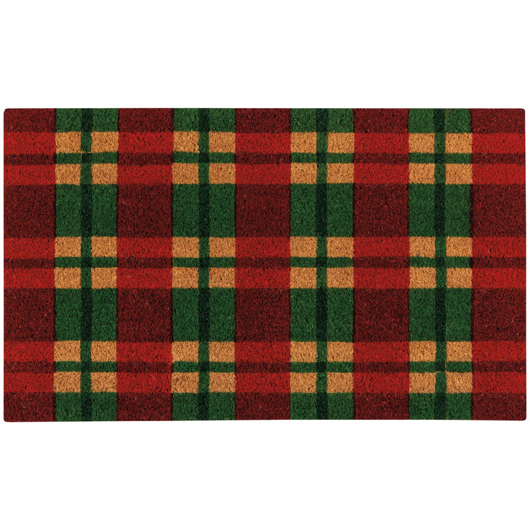 Holiday Plaid Christmas Doormat