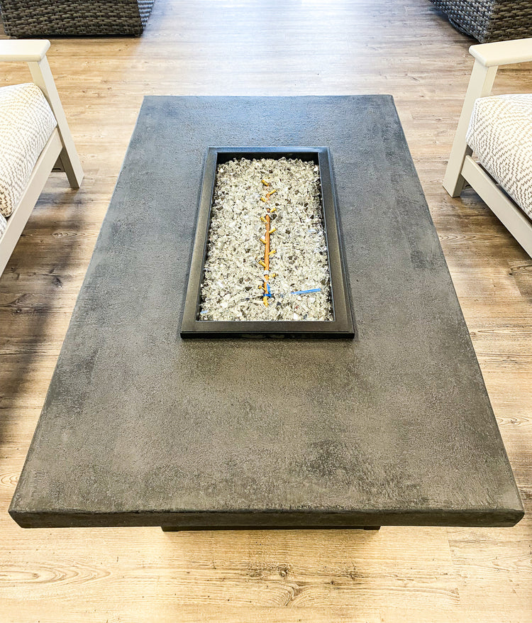 Concrete Char 32'' x 52'' Rectangular Fire Pit