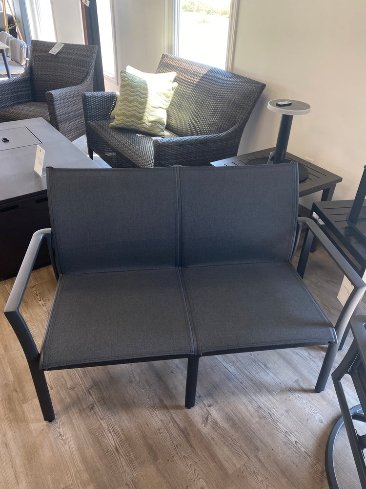 3-PC Echelon Sling Loveseat & 2 Swivel Rocking Lounge Chairs, Logan Graphite/Carbon