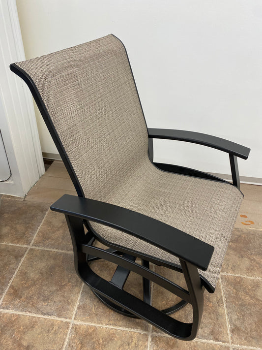 Belle Isle Sling Swivel Rocker Chair - Elevation Stone/Black