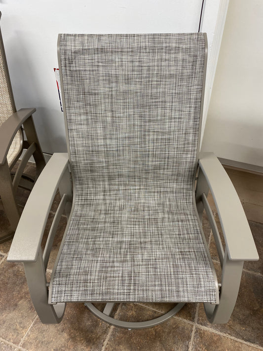 Belle Isle Sling Swivel Rocker Chair, Creel/Storm