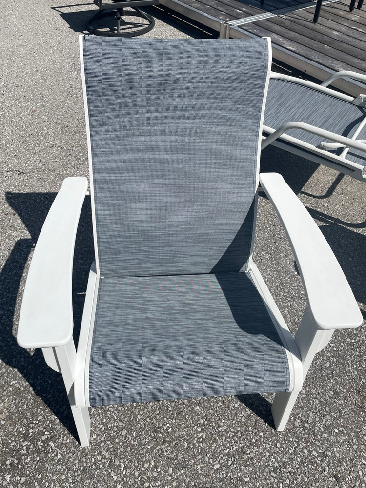 Adirondack Chat Arm Chair, Blueprint/Snow