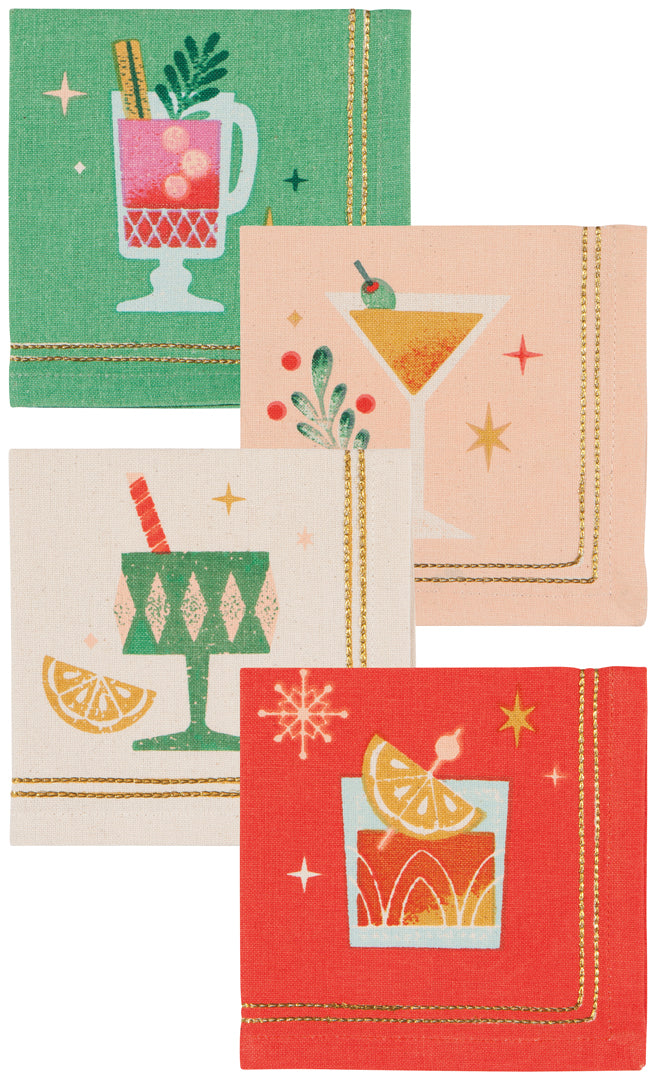 Spirits Bright Cocktail Napkins (Set of 4)