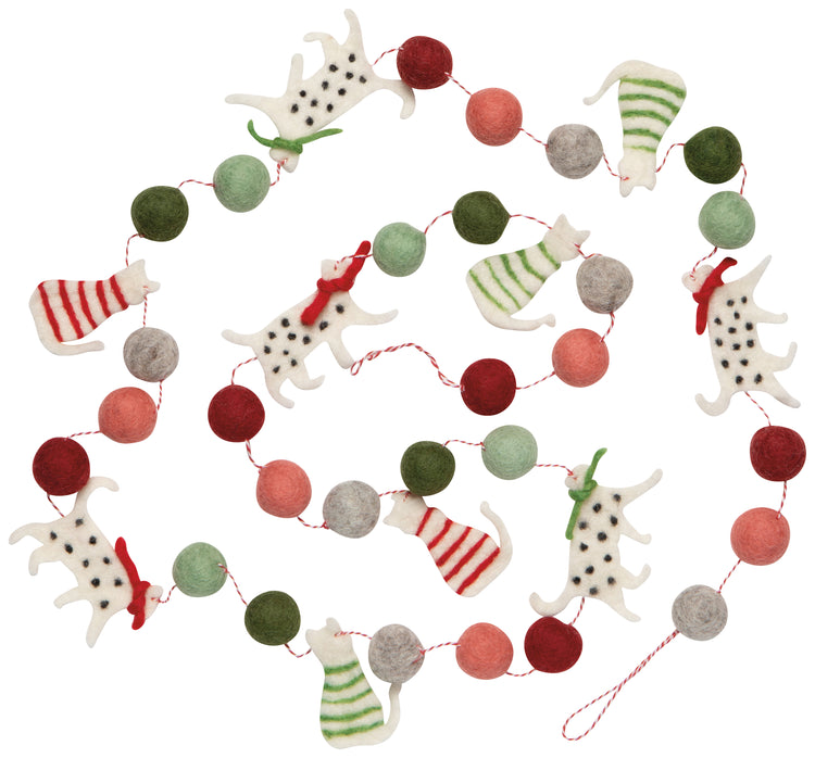 Cats Christmas Felt Garland