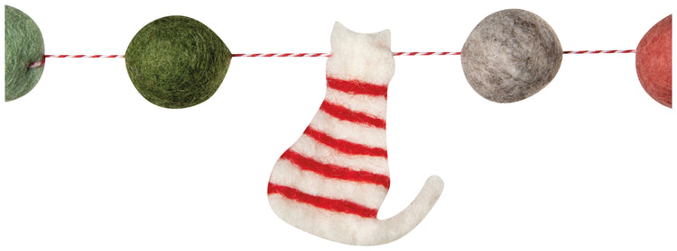Cats Christmas Felt Garland