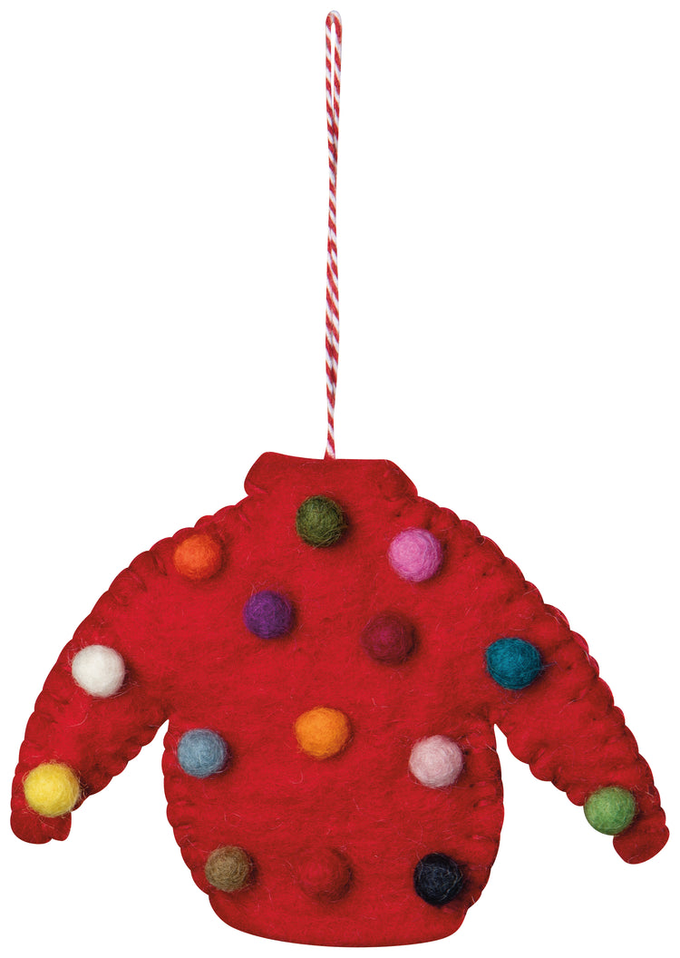 Assorted Ugly Xmas Sweater Felt Ornament