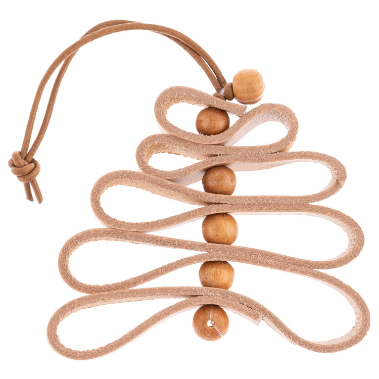 Leather Beaded Tree Ornament