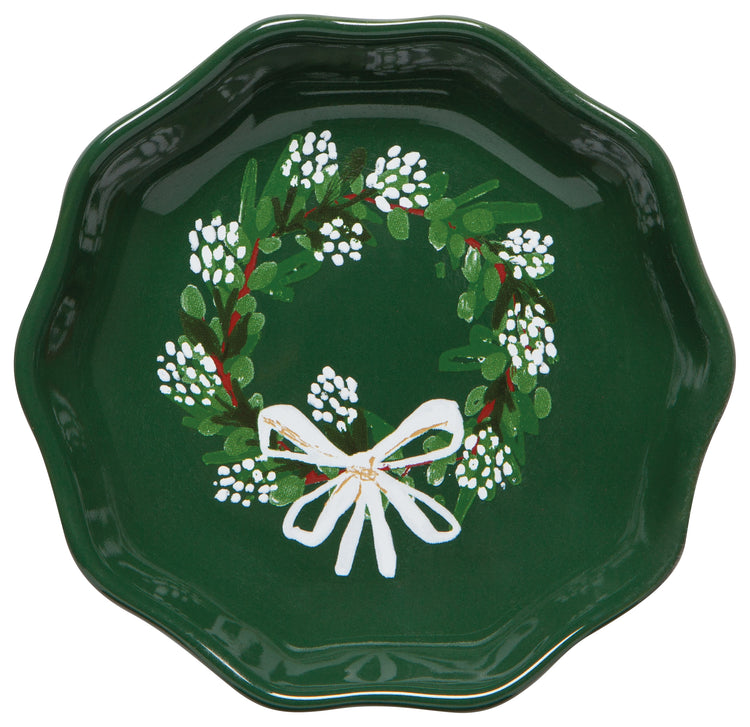 Set of 6 Wreaths Shaped Christmas Pinch Bowls