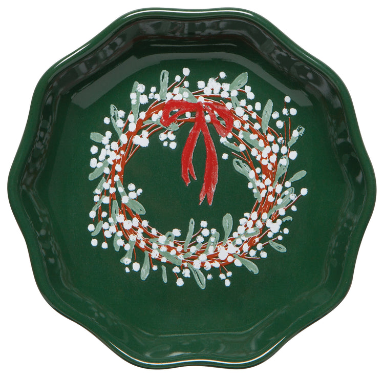 Set of 6 Wreaths Shaped Christmas Pinch Bowls