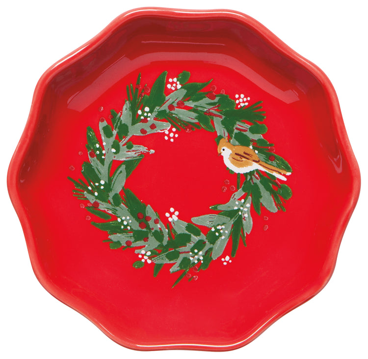 Set of 6 Wreaths Shaped Christmas Pinch Bowls