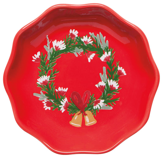 Set of 6 Wreaths Shaped Christmas Pinch Bowls