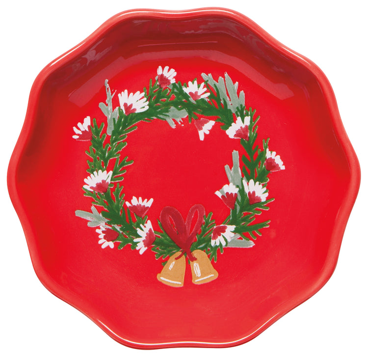 Set of 6 Wreaths Shaped Christmas Pinch Bowls