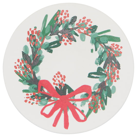 Set of 4 Wreaths Soak Up Christmas Coasters