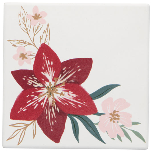 Set of 4 Amaryllis Christmas Soak Up Coasters