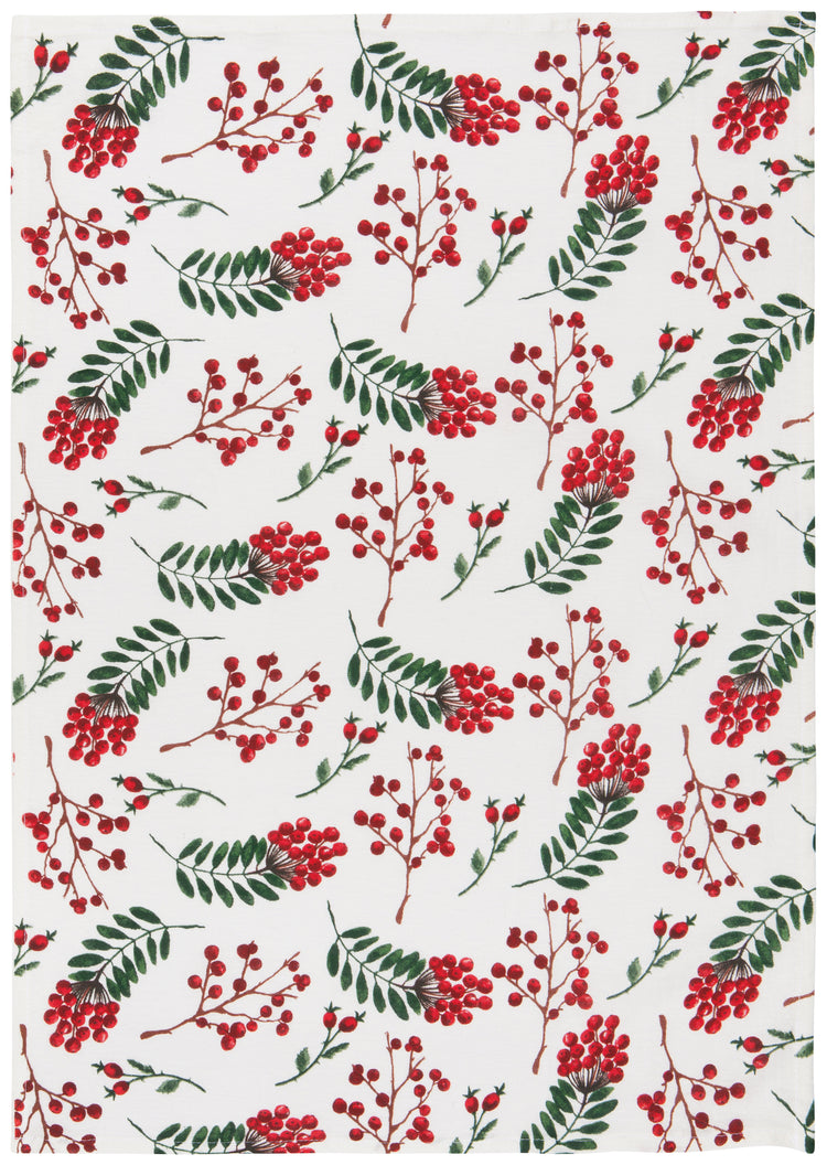 Set of 3 Winterberry Baker's Floursack Dishtowels