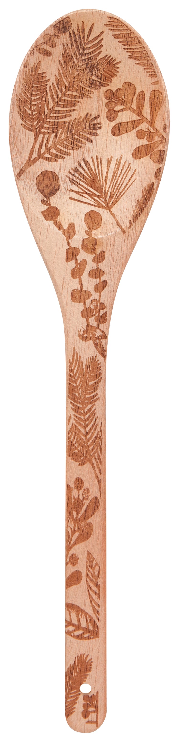Set of 4 Winterberry Engraved Neem Wood Christmas Utensils