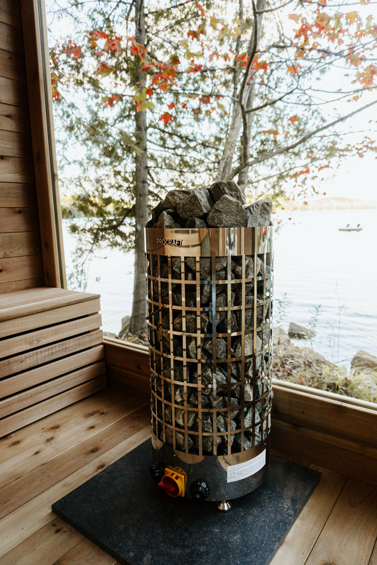8' Red Cedar Modern Panoramic Sauna With 2' Porch
