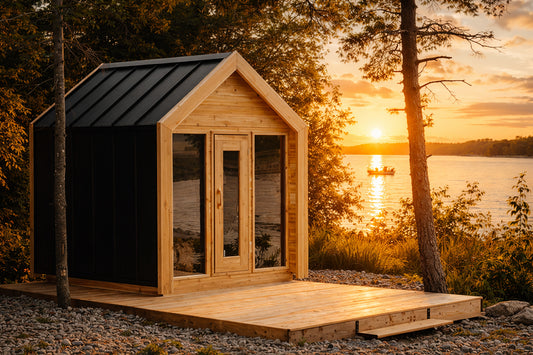 8' Red Cedar Modern Cabin Sauna