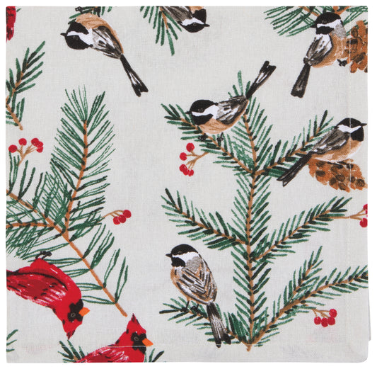 Set of 4 Birds & Boughs Christmas Napkins