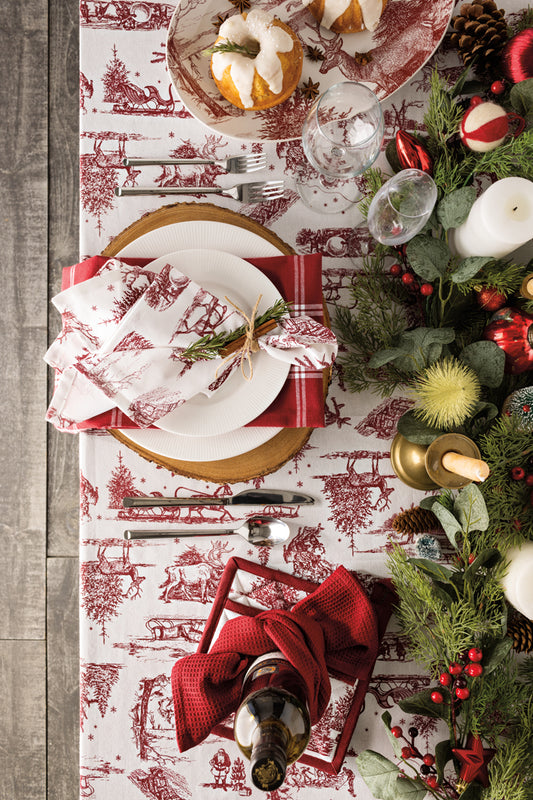 Set of 4 Winter Toile Printed Napkins