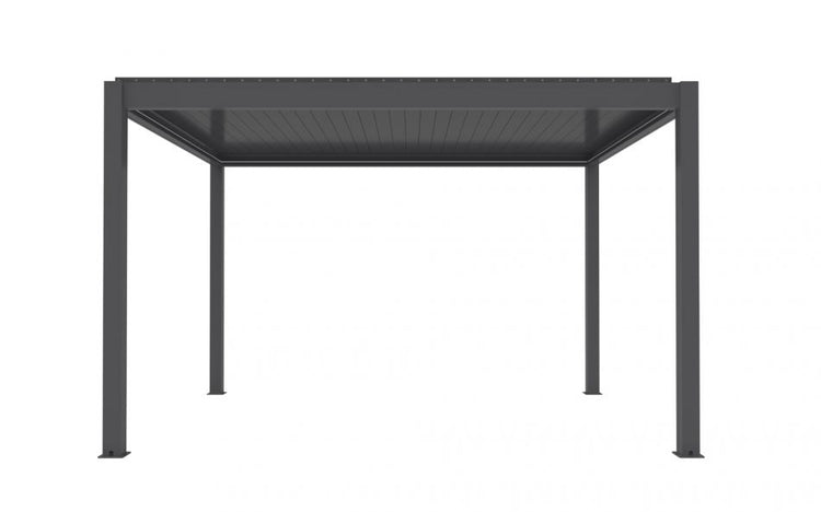 13'x10' Power Louvered Pergola w/Retractable Screen, Anthracite