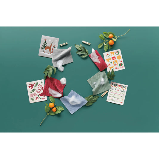 Santa's Reindeer Swedish Sponge Cloth