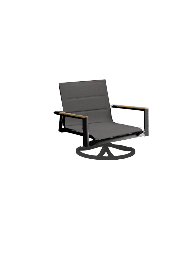 3-PC: Atlas Padded Love Seat & 2 Swivel Club Chairs